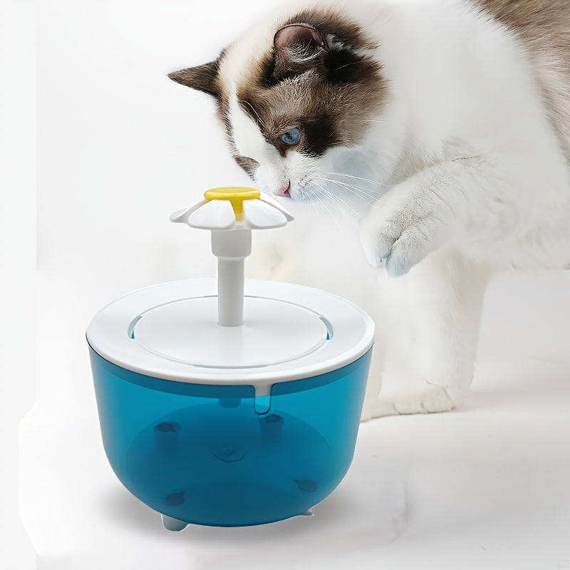 Fountain Flower Cat Drinking Machine Water Dispenser Automatic Recirculation Live Water Flowing Drinking Basin Pet Dog Kitten Water Feeder Large Cap