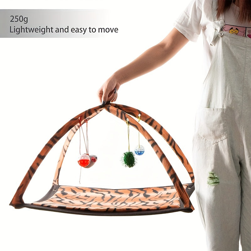 Interactive Cat Toy Rocking Activity Mat Swing Playing Station With Sisal Scratching Area, Hanging Toy, Rolling Ball For Cats And Kittens