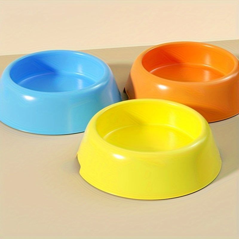 5pcs Candy-Colored Non-Slip Pet Bowls for Dogs & Cats - Durable Plastic Food and Water Feeder Set