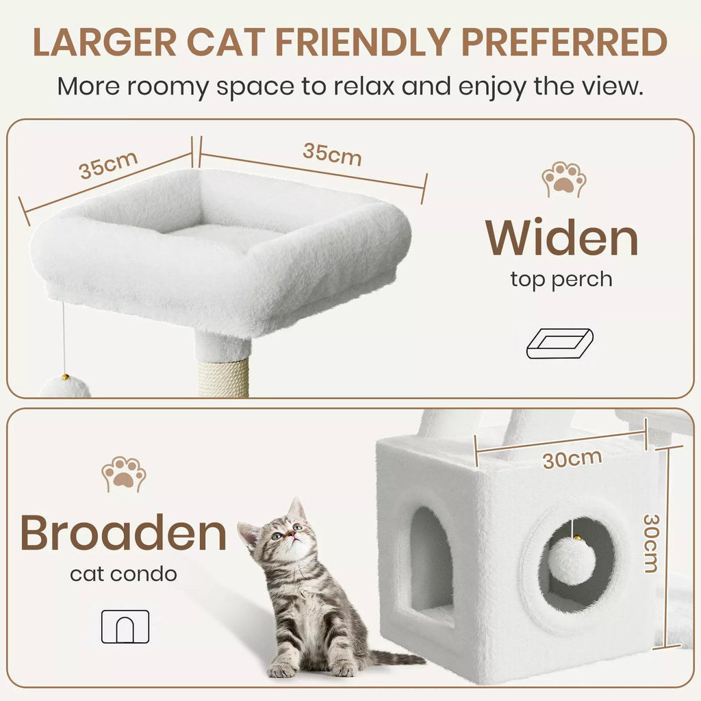 Dogat 107cm High - Quality Multilevel Cat Tree Tower with Scratching Posts - The Perfect Indoor Climbing House Condo for Your Feline Friend