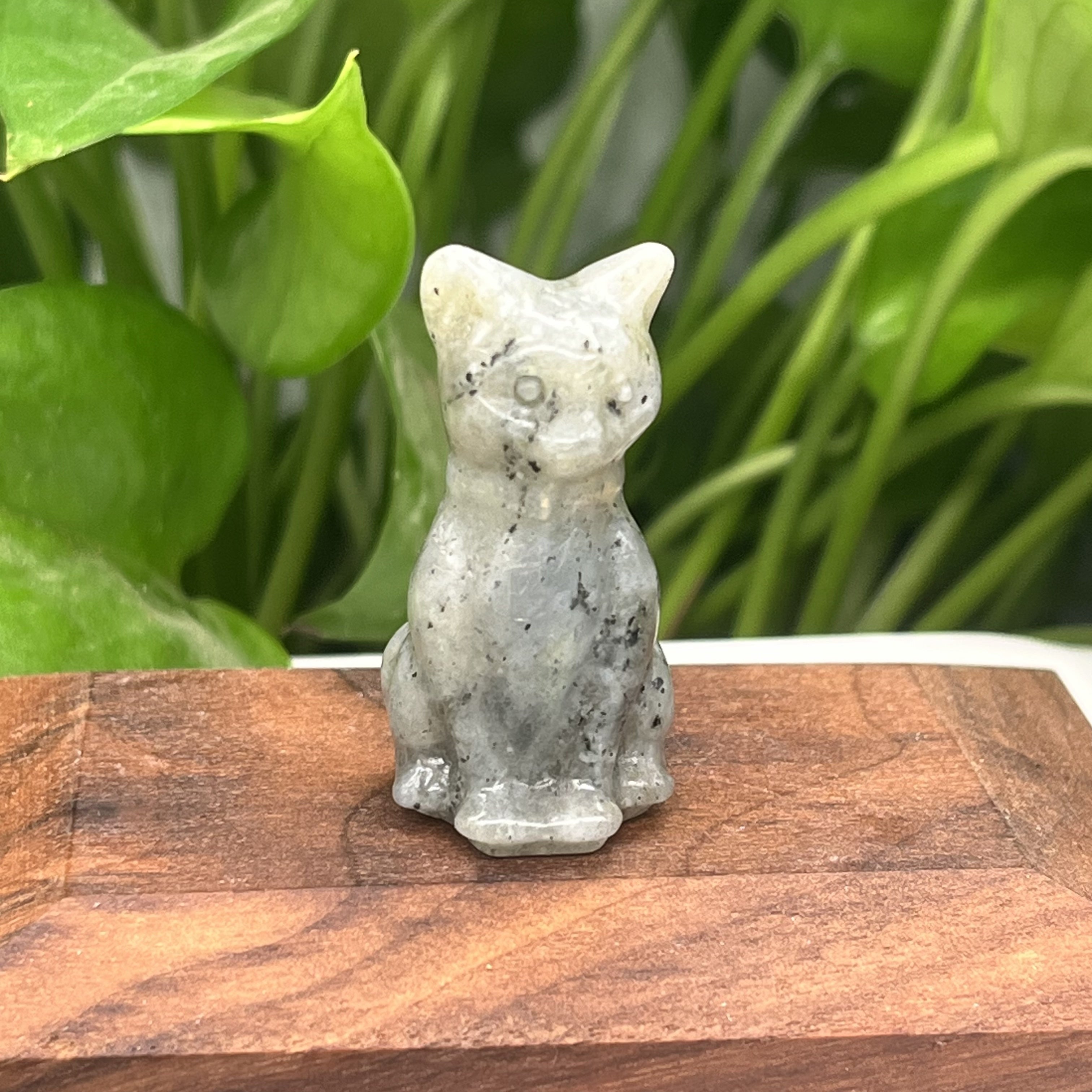 1Pc Exquisite Natural Crystal Whimsical Cat Figurine - Jewelry Accessories for Home Decoration - Unique Gift Idea with Cute Design and Sparkling Appearance