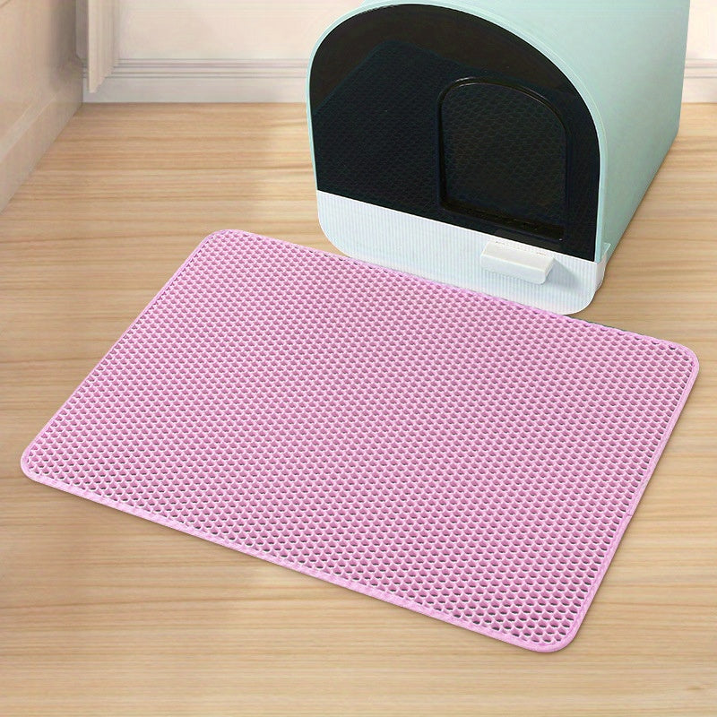 Ultimate Double Layer Cat Litter Mat - Non-slip, Washable & Odor Control - Durable Cleaning Solution for Cat Litter Boxes - Soft on Paws, High-Trap Efficiency