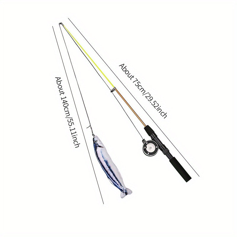 1pc 1pc Interactive Cat Feather Teaser Wand with Replacement Heads - Entertain Your Cat for Hours