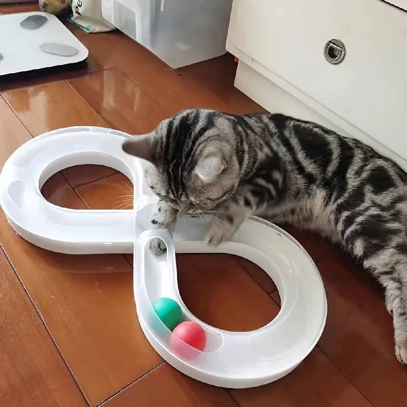 1pc Interactive Cat Turntable Track, Plastic Cat Toy Board, Indoor Cat and Kitten Entertainment Supplies