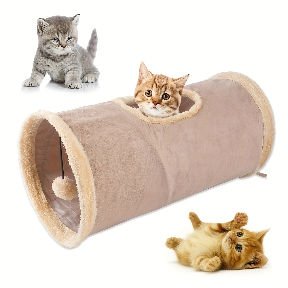 Foldable Fun Tunnel - Tunnels for Cats and Dogs, Interactive Pet Toy, Collapsible Storage, Durable, Easy to Assemble, Portable, Space-Saving Design for Indoor Play and Exercise