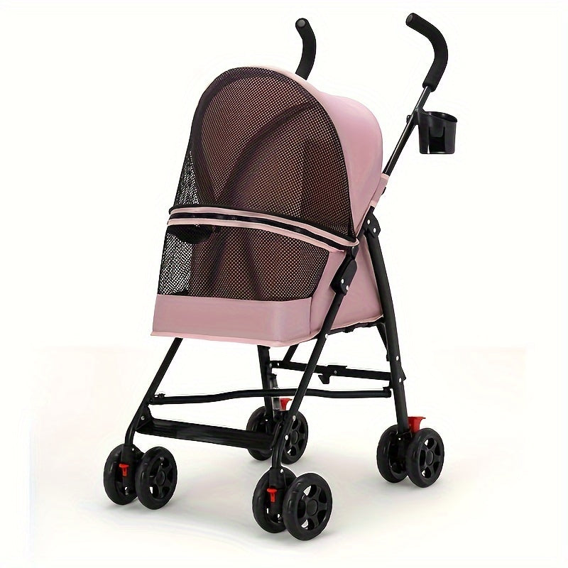 Lightweight & Foldable Pet Stroller for Small Dogs and Cats - Durable Metal Frame, Oxford Fabric, Multiple Colors Available