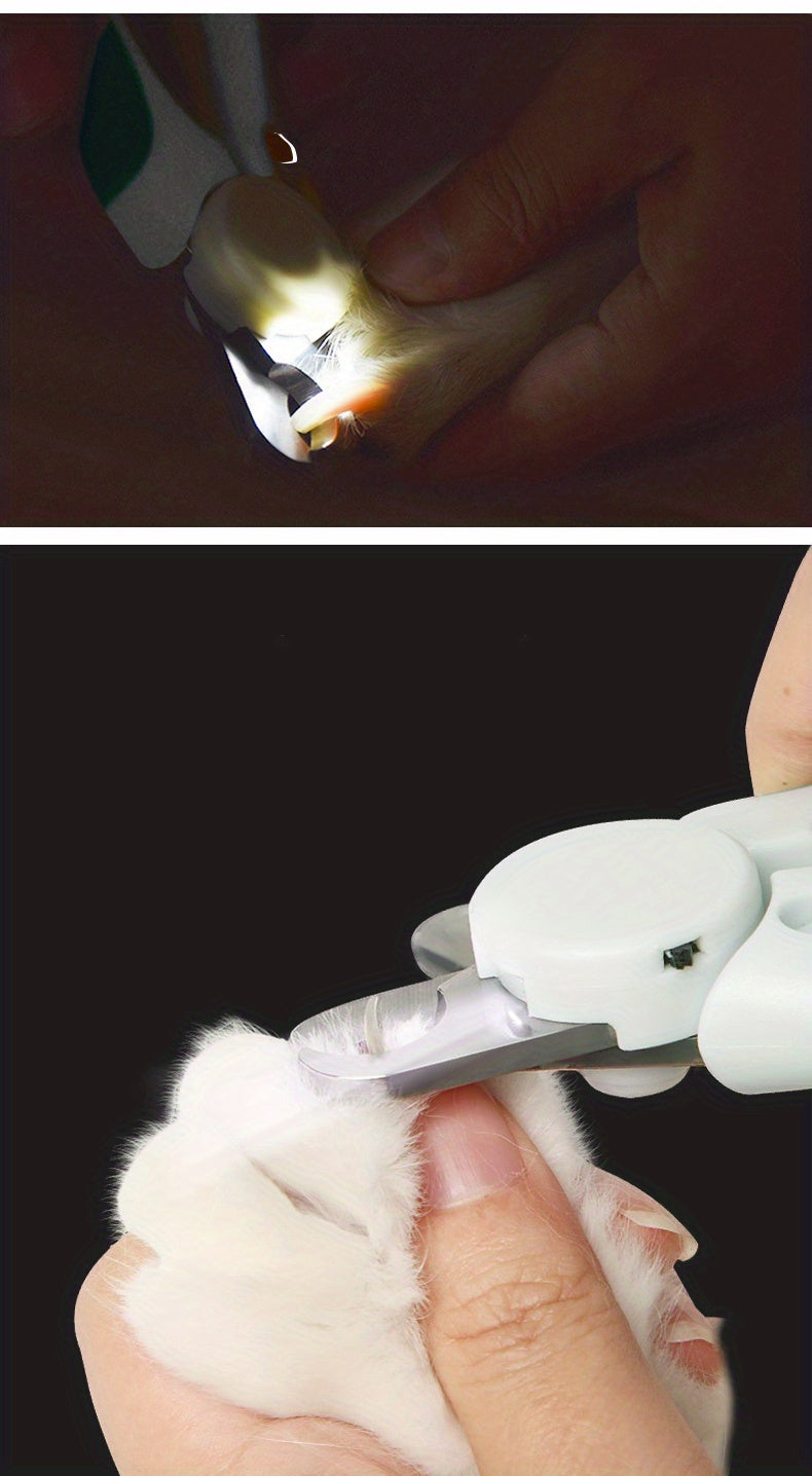 Brighten Up Pet Grooming with LED Light Pet Nail Clipper - Perfect for Dogs & Cats!