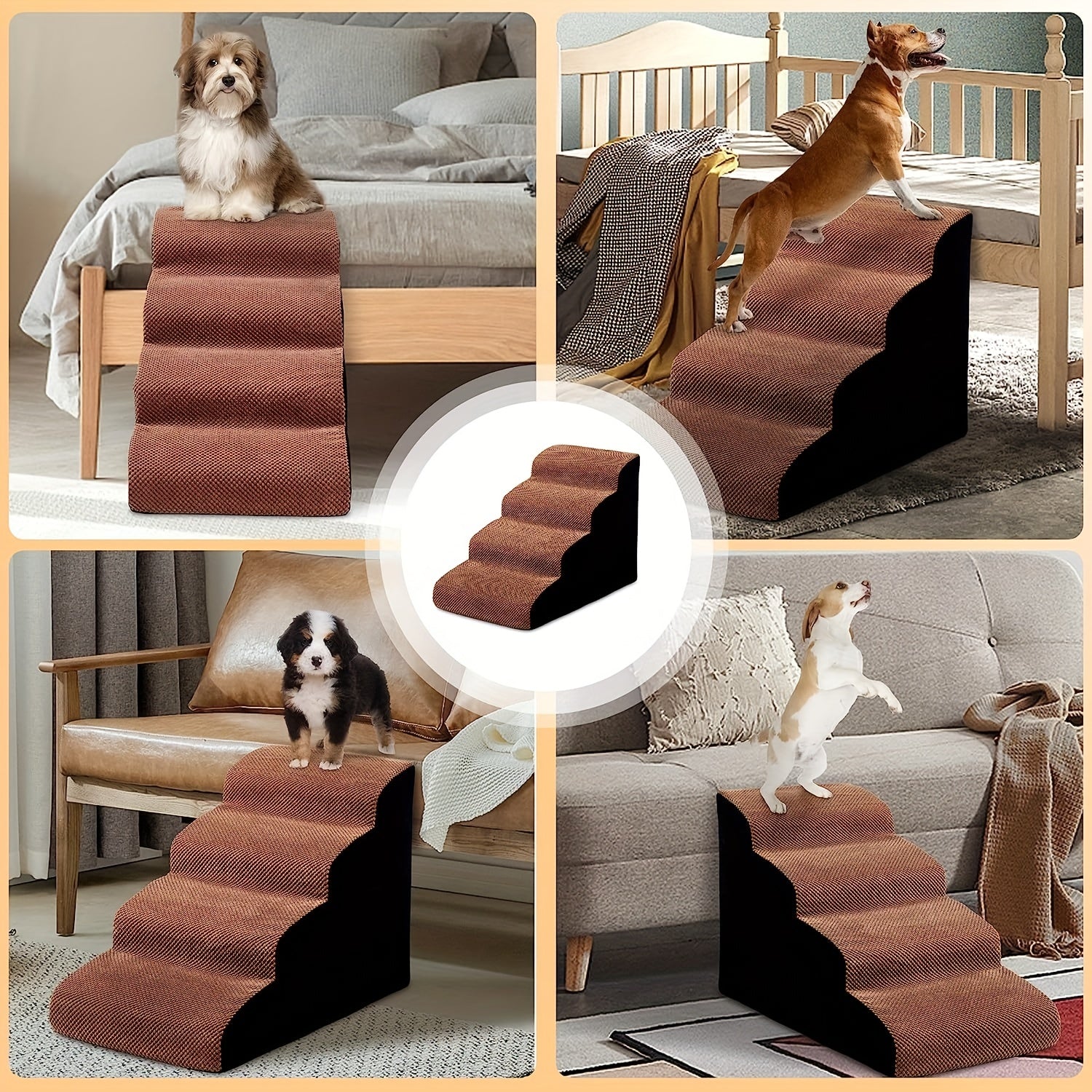 Dog Stairs Up And Down Sofa Bed Sponge Steps Gradient Cat Small Dog Stairs Climbing Stairs Dog Up And Down Sofa Bed Sponge Steps