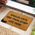 1pc Cute Cat Letter Printed Door Mat, Durable Non-slip, Waterproof And Anti-fouling Mat, Suitable For Entrance, Living Room, Bedroom And Kitchen, Machine Washable, Home Decor, Room Decor
