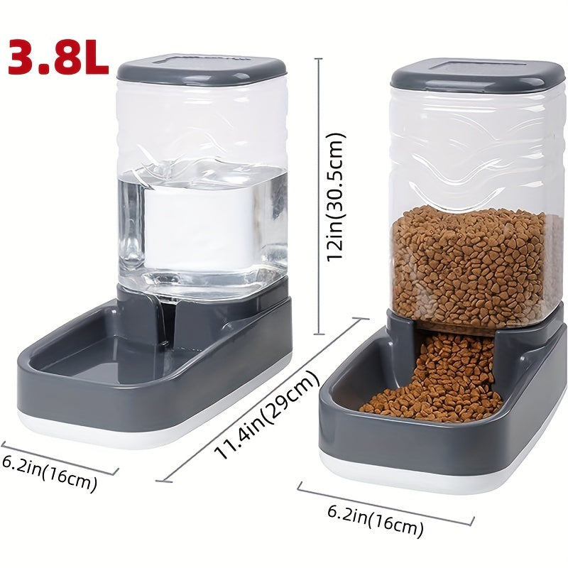 Pet Automatic Feeder Pet Water Dispenser Set, 3.8L Gravity Dog Feeder And Waterer Set, Self Feeding Station For Cats And Dogs Pet Supplies