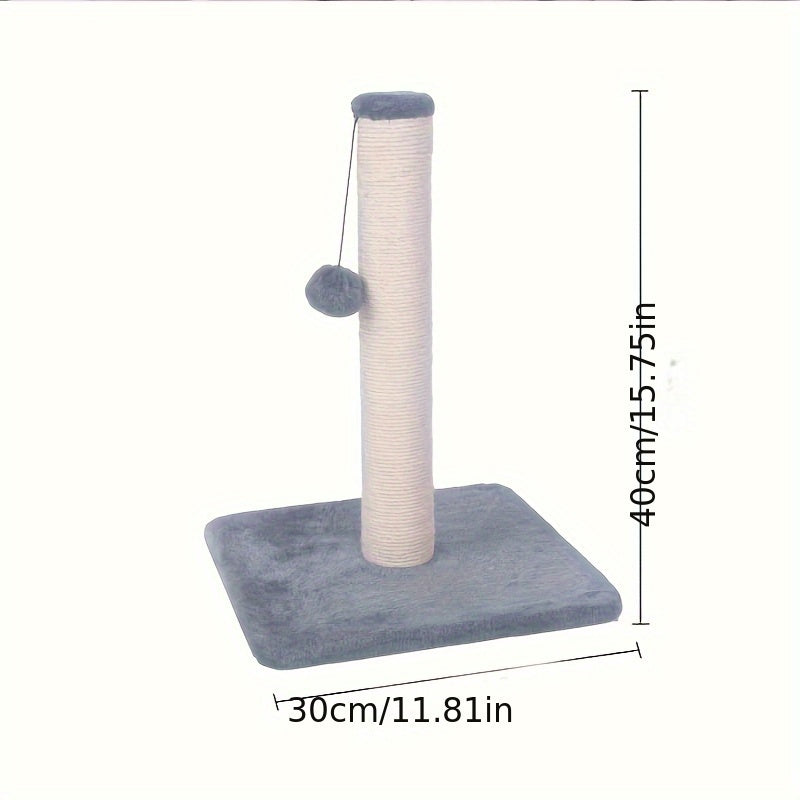 1pc Vertical Sisal Cat Scratching Post, Interactive Scratching Ball Toy, Durable Cat Climbing Frame, Pet Activity Play Station For Cats