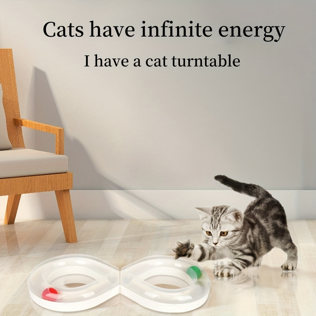 1pc Interactive Cat Turntable Track, Plastic Cat Toy Board, Indoor Cat and Kitten Entertainment Supplies