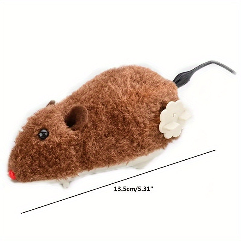 Interactive Plush Mouse Cat Toy - Wind-Up, Durable Plastic, Perfect for Indoor Play & Gifts
