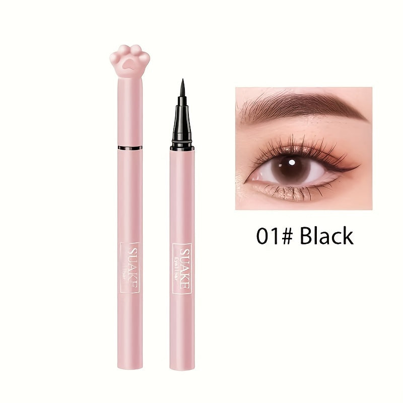 Waterproof Liquid Eyeliner Pen Smudge Proof Long Lasting Eyeliner Pen With Cute Cat Paw Packaging (black And Brown)