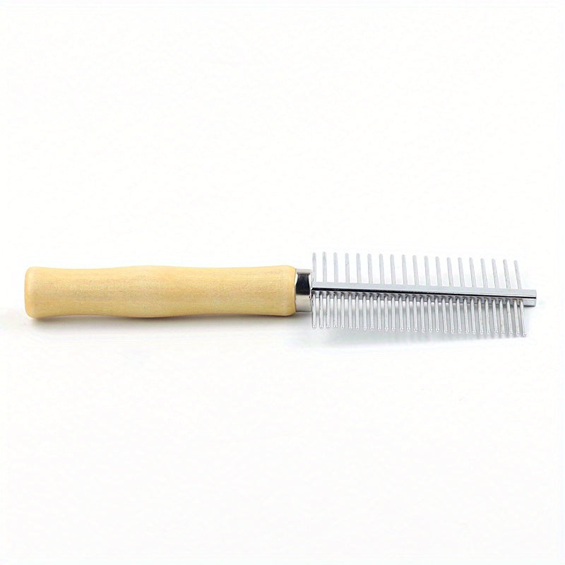 2-in-1 Pet Grooming Comb - Detangles & Smooths Fur for Cats, Dogs & More, Pet Grooming Supplies, Cat Comb