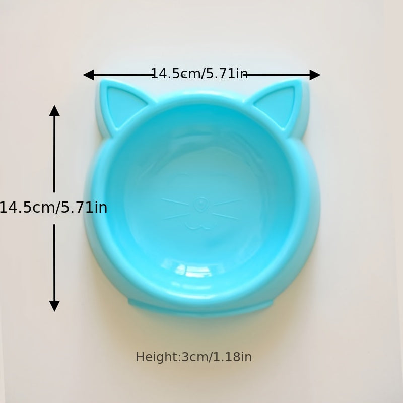Dual Pet Feeding Bowls for Cats & Small Dogs - Non-Slip, Easy Clean Plastic Food and Water Dish Set