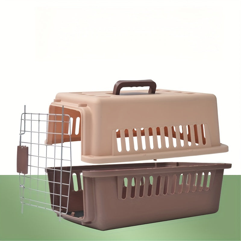 1pc Portable Hard-Sided Cat Carrier Aviation Box - Buckle Closure, Suitable For Cats, Rabbits, Small Pets, Easy To Detach