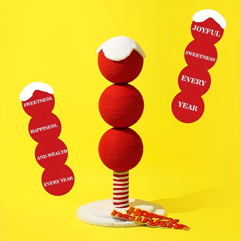Tomatoes On Sticks Design New Year Decorations Cat Tree Cat Nest Integrated Cat Scratching Post Cat Grinding Claw Cat Scratching Board Cat Bed Tree Does Not Drop Debris Wear-resistant Toy