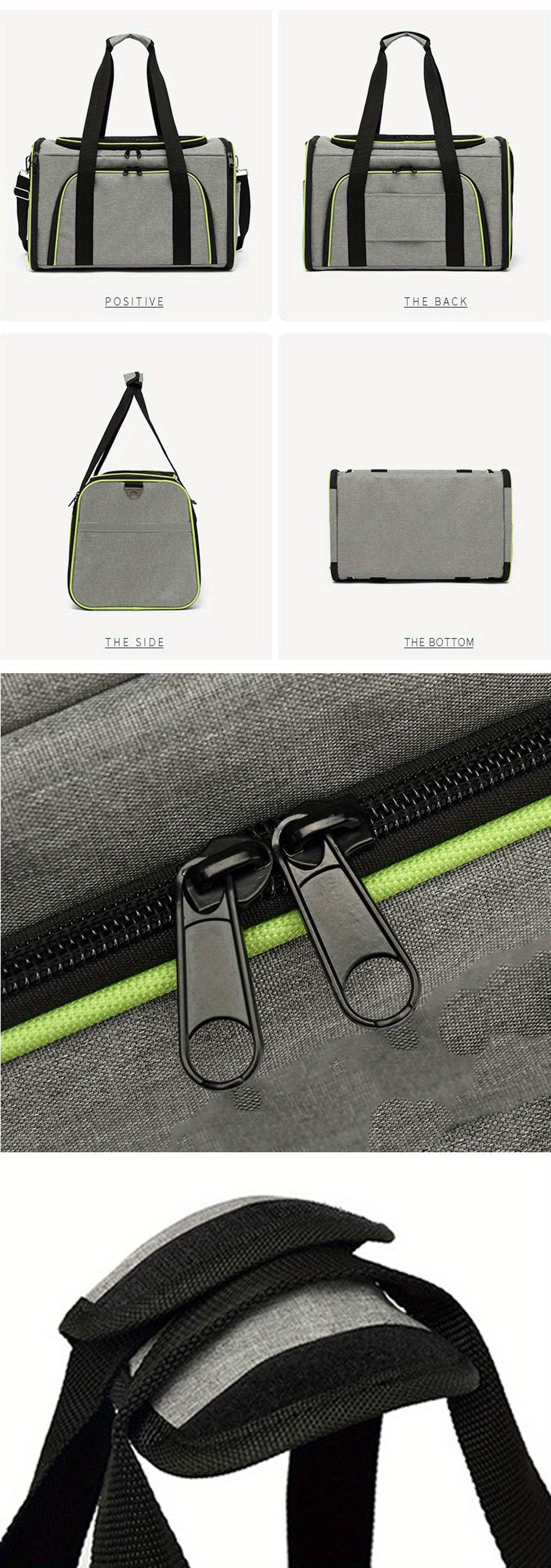 Breathable Portable Pet Carrier Bag With Safety Zippers For Outgoing And Traveling Cats And Dogs