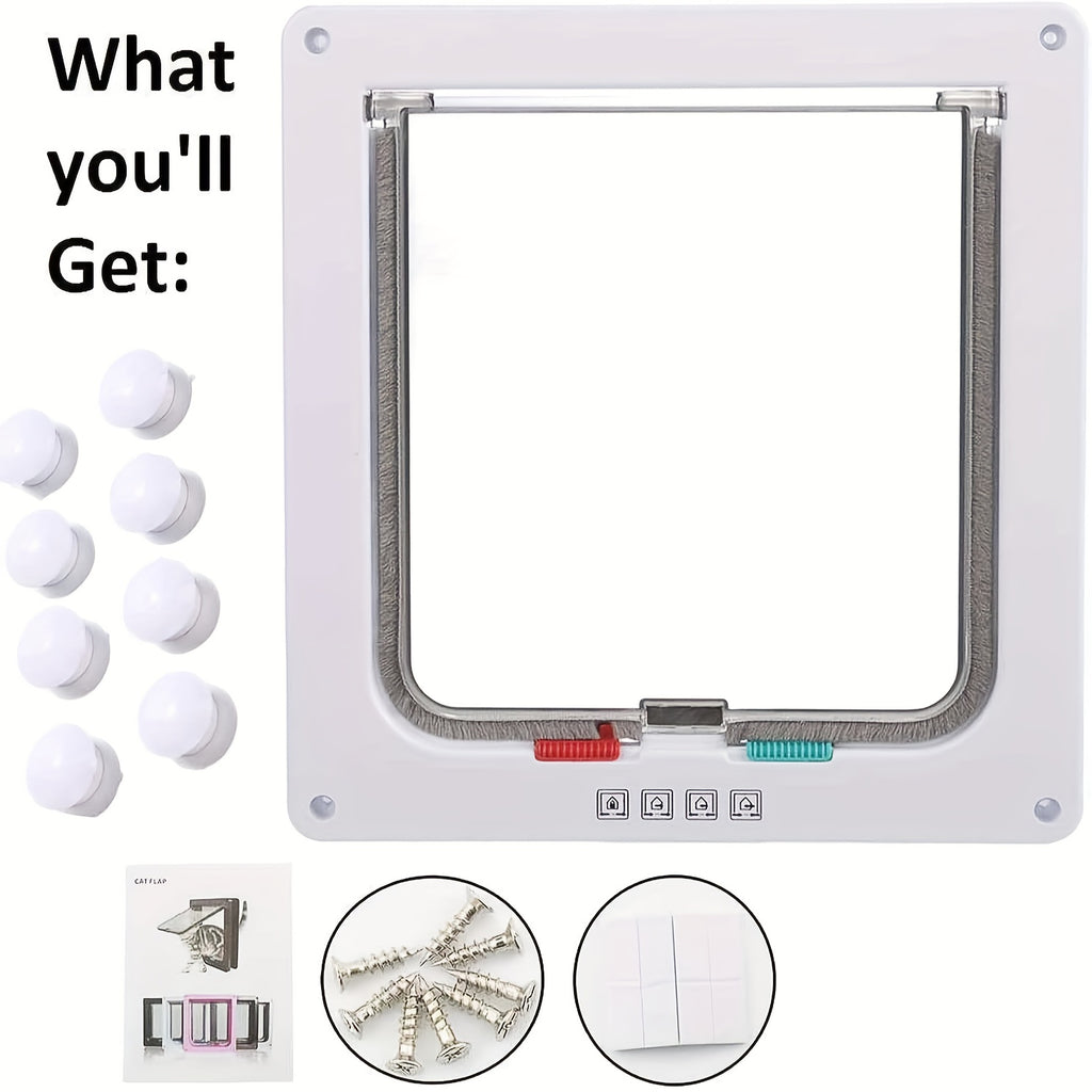 Multi-Function Pet Door - Secure, Convenient, Two-Way Access for Cats and Dogs - Easy Installation, Durable, Weather-Resistant Design