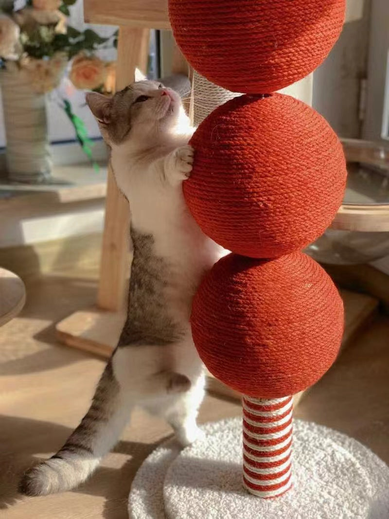 Tomatoes On Sticks Design New Year Decorations Cat Tree Cat Nest Integrated Cat Scratching Post Cat Grinding Claw Cat Scratching Board Cat Bed Tree Does Not Drop Debris Wear-resistant Toy