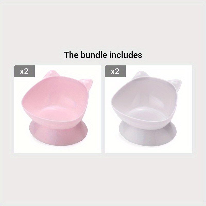 Premium Cat Ear Shaped Elevated Pet Bowl - Ergonomic Inclined Design for Cervical Spine Support - Perfect for Cats & Dogs - Stylish Food & Water Dishes for Your Furry Friends