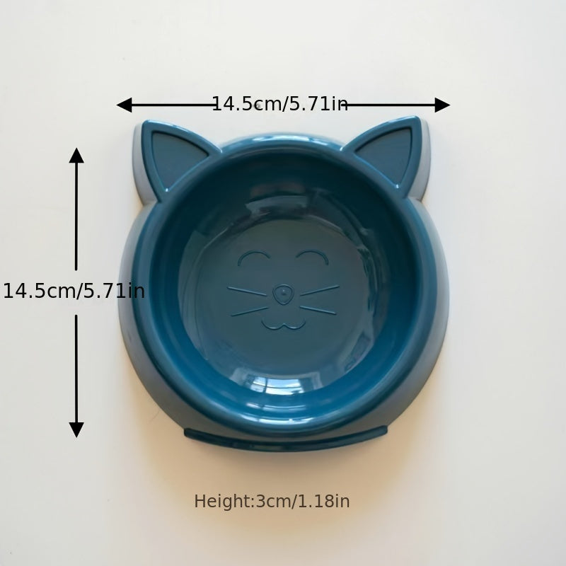 Dual Pet Feeding Bowls for Cats & Small Dogs - Non-Slip, Easy Clean Plastic Food and Water Dish Set