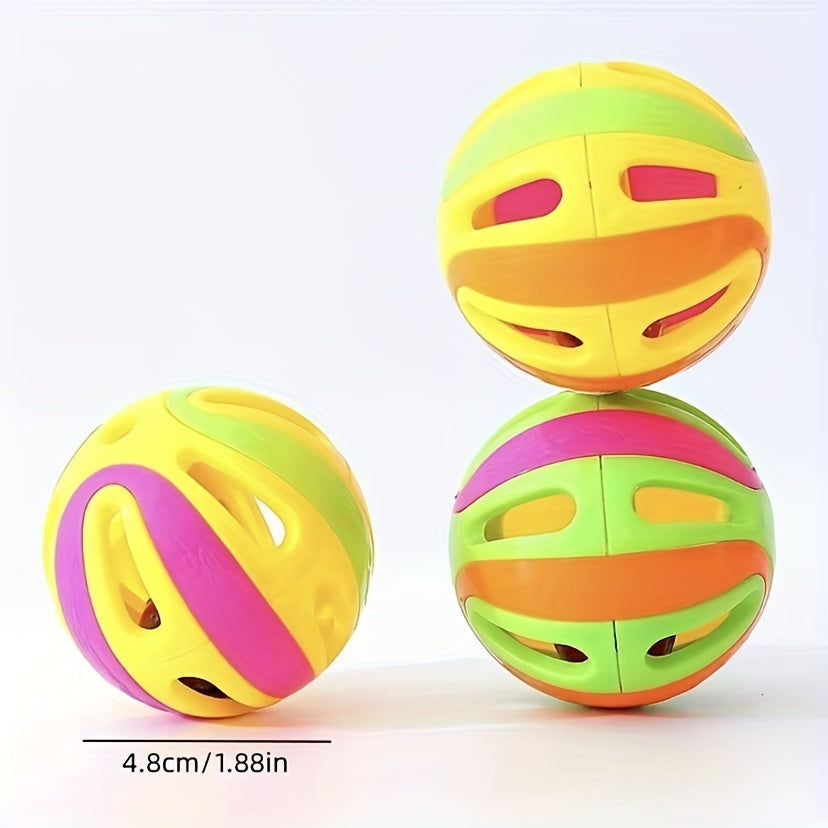 5pcs Interactive Cat Toy Balls With Bell - Plastic Hollow Jingle Balls For Indoor Kittens And Cats Play - Promotes Exercise And Mental Stimulation