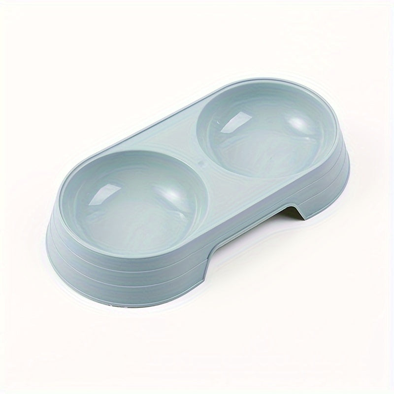 Macaron-Inspired Dual Pet Bowls for Cats & Dogs - Non-Slip, Easy Clean Plastic Feeding and Watering Station
