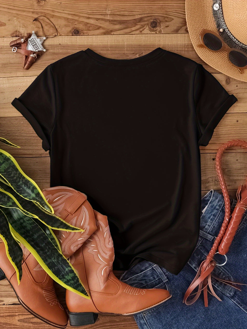 Short Sleeve Cat Print Crew Neck T-Shirt for Women, Casual Spring & Summer Clothing