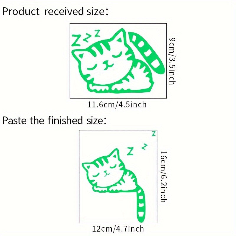 Removable Glow-in-the-Dark Cat Wall Stickers Compatible for Switches & Outlets - Cute Kitten Vinyl Decals with Night Glow, Peel & Stick for Switch Plates in Rooms,, Living Room Decor (No Residue)
