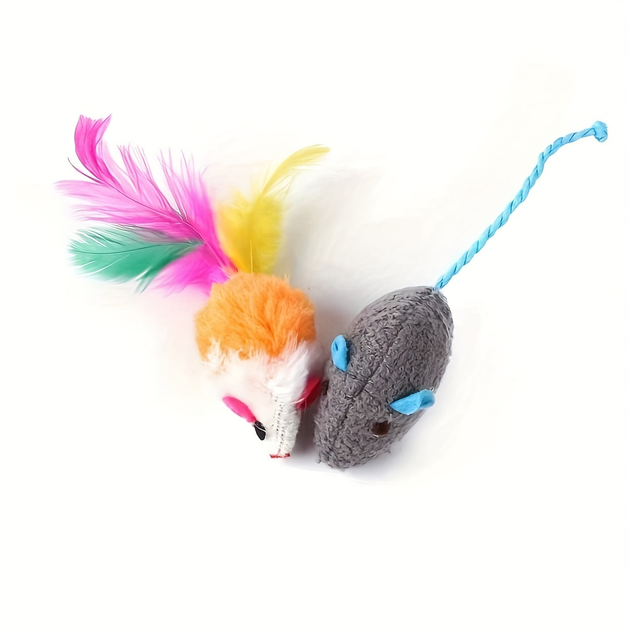 12-Piece Interactive Cat Toy Set With Feather & Mouse - Engaging Play For Kittens And Small Cats, Non-Electric, Assorted Colors
