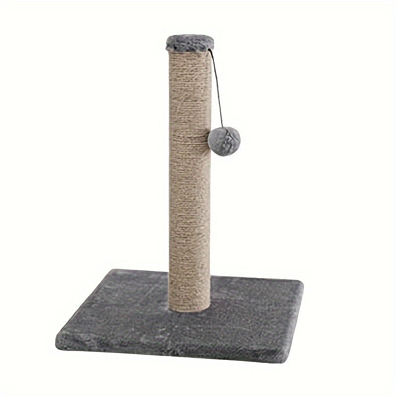 1pc Vertical Sisal Cat Scratching Post, Interactive Scratching Ball Toy, Durable Cat Climbing Frame, Pet Activity Play Station For Cats