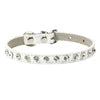 Luxury Bling-Bling Solid Pattern Cat and Small Dog Necklace Collar Cute Animal Rhinestones on PU Collars for Pets Pure Color
