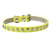 Luxury Bling-Bling Solid Pattern Cat and Small Dog Necklace Collar Cute Animal Rhinestones on PU Collars for Pets Pure Color