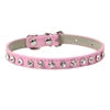 Luxury Bling-Bling Solid Pattern Cat and Small Dog Necklace Collar Cute Animal Rhinestones on PU Collars for Pets Pure Color