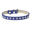 Luxury Bling-Bling Solid Pattern Cat and Small Dog Necklace Collar Cute Animal Rhinestones on PU Collars for Pets Pure Color