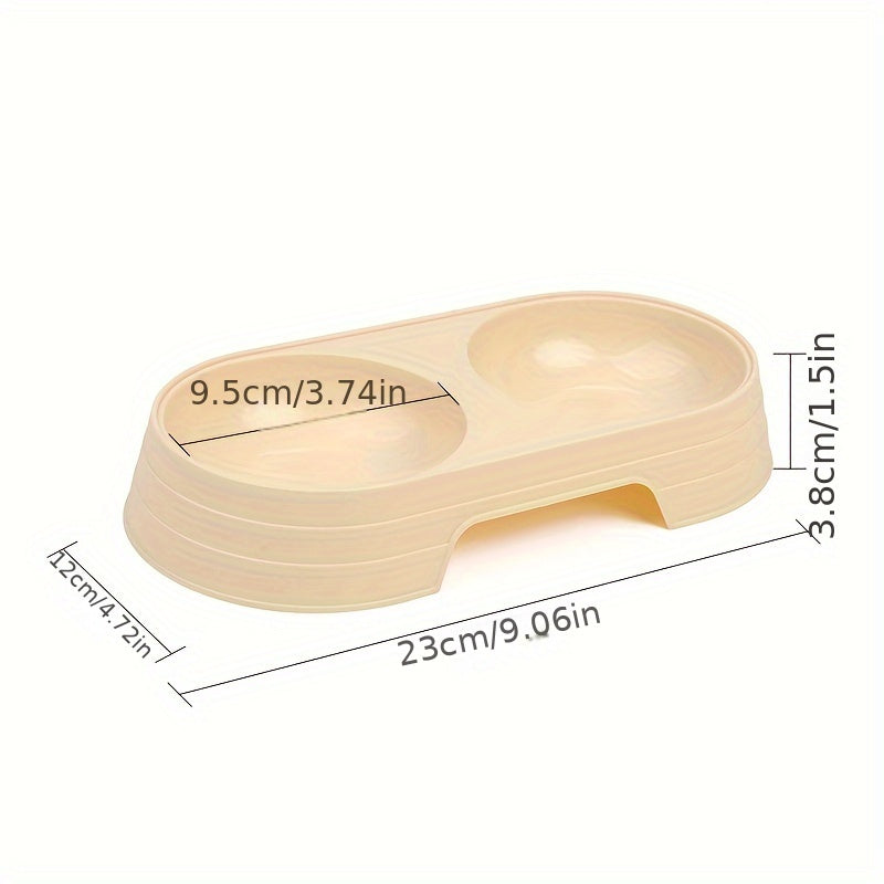 Macaron-Inspired Dual Pet Bowls for Cats & Dogs - Non-Slip, Easy Clean Plastic Feeding and Watering Station