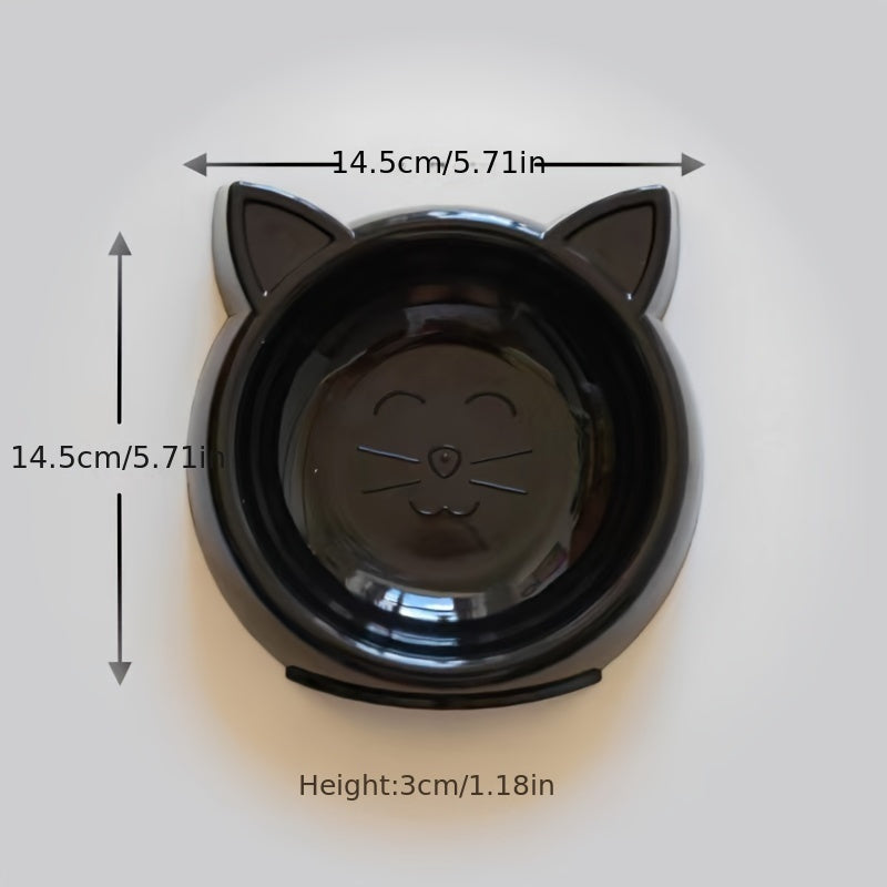 Dual Pet Feeding Bowls for Cats & Small Dogs - Non-Slip, Easy Clean Plastic Food and Water Dish Set