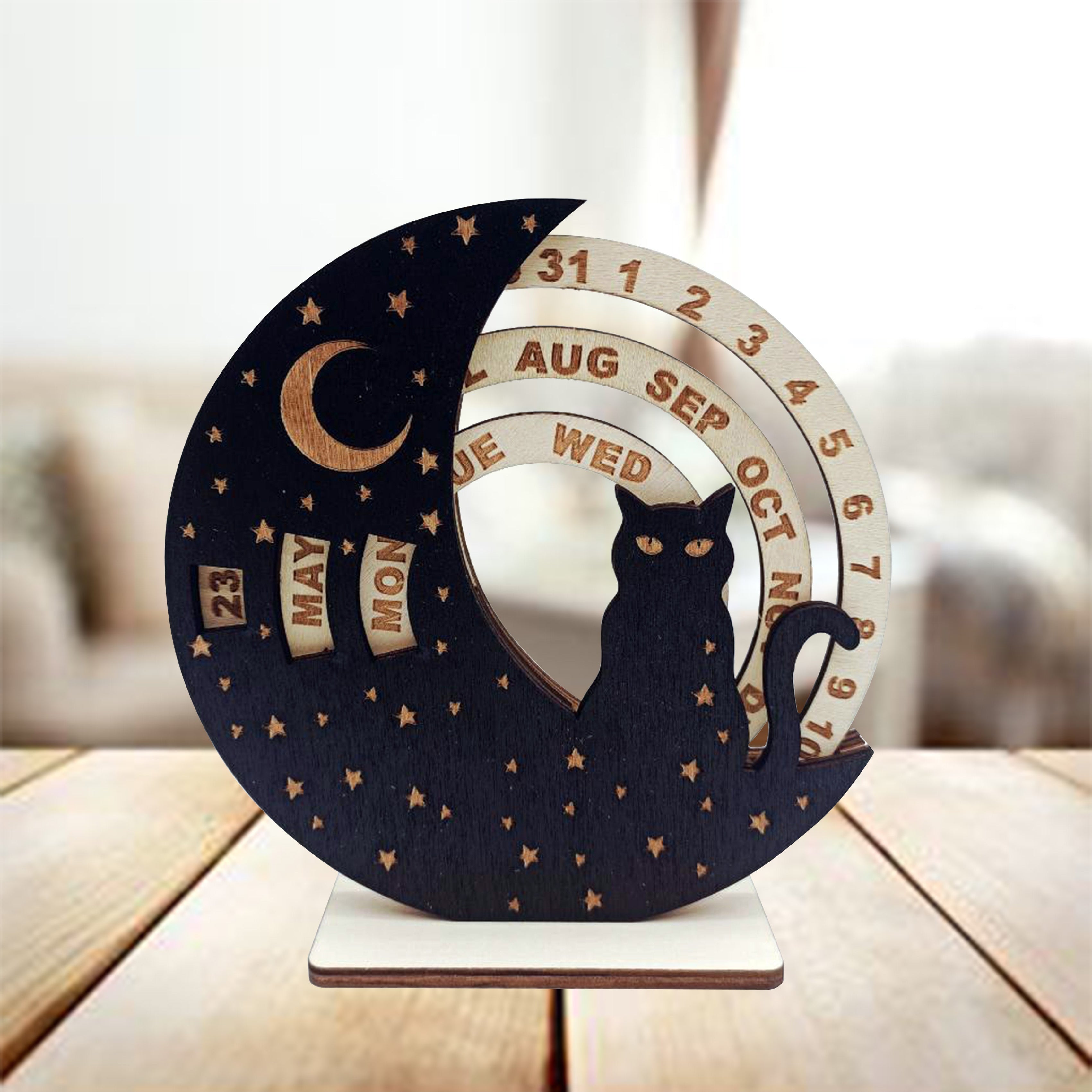 1pc, Moon Wolf And Cat Calendar, Scene Decor, Festivals Decor, Room Decor, Home Decor, Offices Decor, Theme Party Decor, Christmas Decor