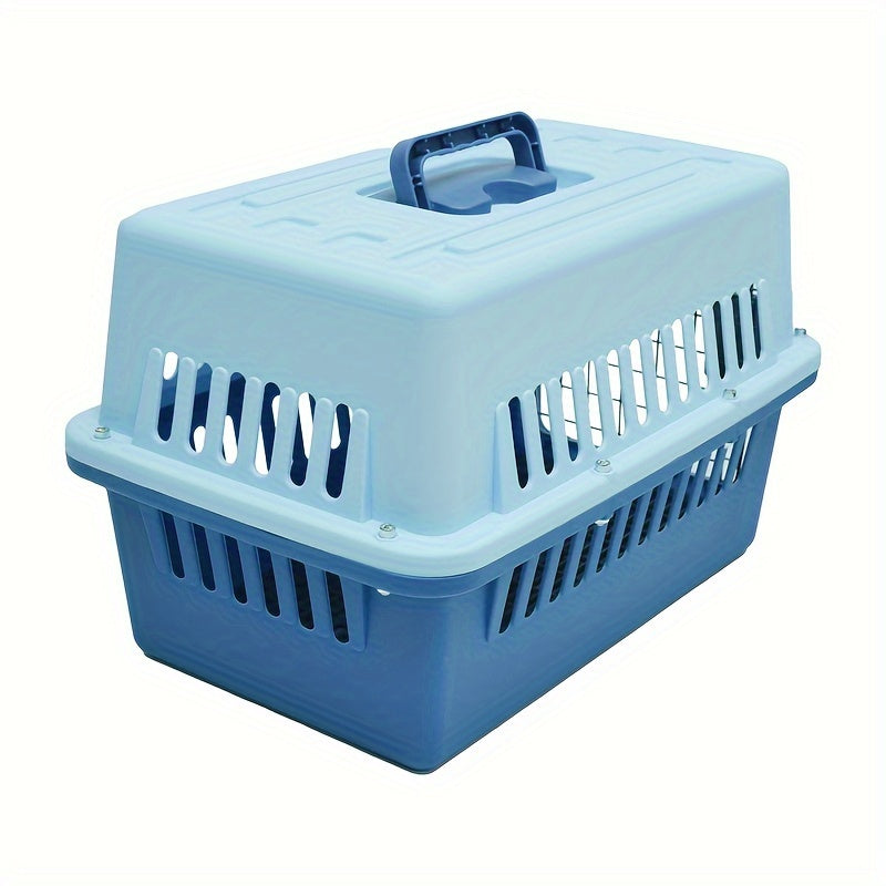 1pc Portable Hard-Sided Cat Carrier Aviation Box - Buckle Closure, Suitable For Cats, Rabbits, Small Pets, Easy To Detach