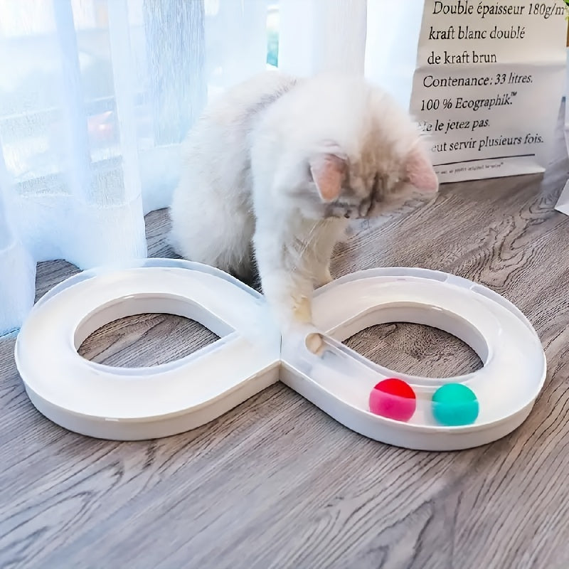 1pc Interactive Cat Turntable Track, Plastic Cat Toy Board, Indoor Cat and Kitten Entertainment Supplies