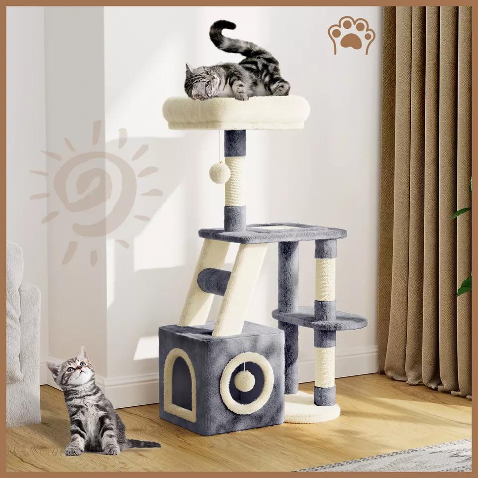 Dogat 107cm High - Quality Multilevel Cat Tree Tower with Scratching Posts - The Perfect Indoor Climbing House Condo for Your Feline Friend