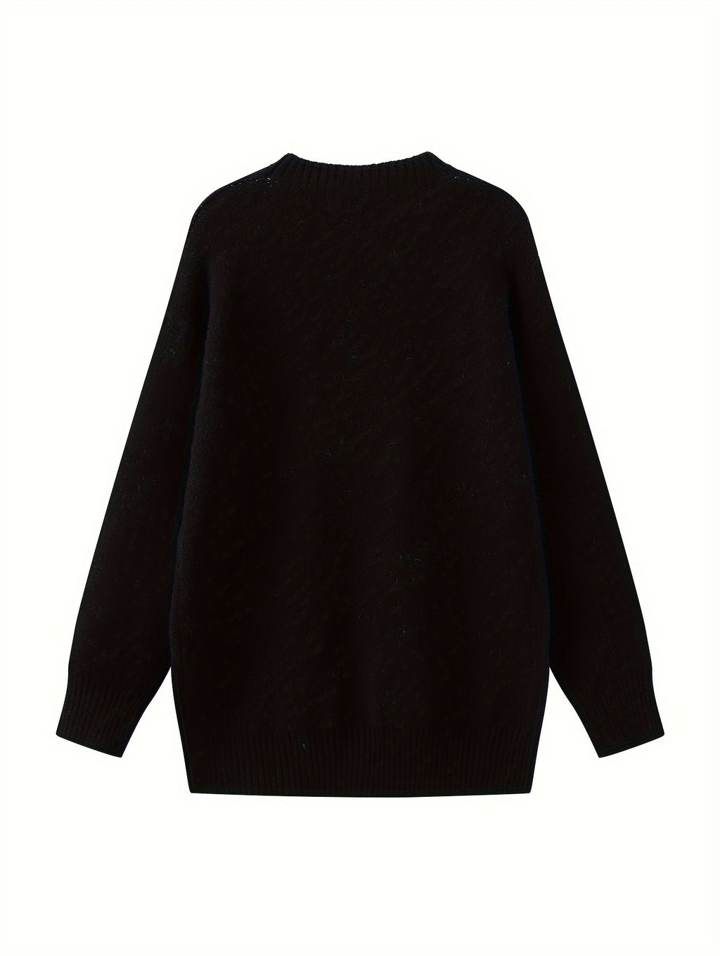 Y2K Pumpkin & Cat Pattern Knit Sweater, Casual Long Sleeve Pullover Sweater, Women's Clothing
