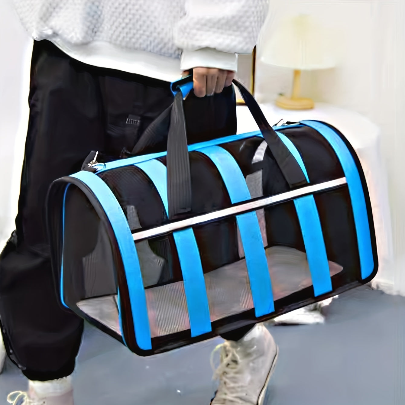 Pet Travel Carrier Bag, Portable Pet Bag, Folding Fabric Pet Carrier, Travel Carrier Bag For Dogs Or Cats, Pet Cage With Locking Safety Zippers, Airline Approved
