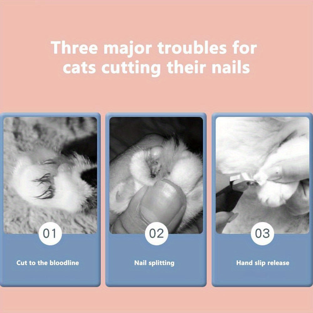 1pc Pet Nail Care Grinder - Gentle & Safe Trimming for Dogs & Cats - Professional Grooming Tool with Clipper & Scissors - Easy Paws Grooming Solution for All Breeds