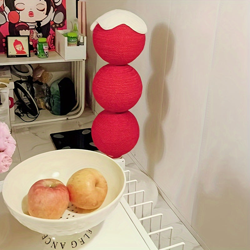 Tomatoes On Sticks Design New Year Decorations Cat Tree Cat Nest Integrated Cat Scratching Post Cat Grinding Claw Cat Scratching Board Cat Bed Tree Does Not Drop Debris Wear-resistant Toy
