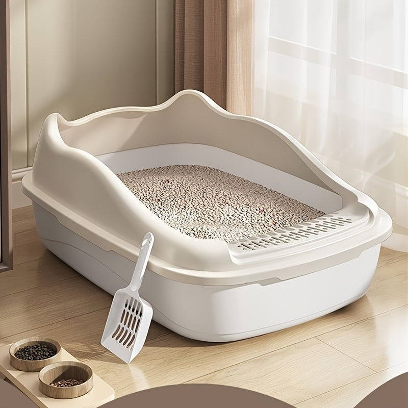 [Extra-Large Cat Litter Box] Extra-Large Portable Cat Litter Box with Anti-Splash Design, Easy Clean - Random Color