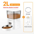 ROJECO Automatic Cat Feeder, 2L/68oz WiFi Automatic Cat Food Dispenser With App Control, Timed Cat Feeder With Stainless Steel Bowl & Dual Power Supply, 1-6 Meals, No Adapter Included