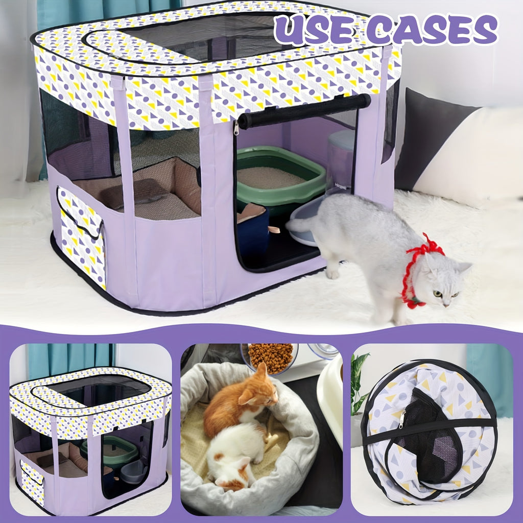 Pet Playpen for Large Dogs, Dog Playpen for Medium Large Dogs/Puppy/Cat/Rabbit/Chick Wit, Cat Playpen Puppy Kitten Playpen Portable Dog Exercise Kennel Indoor Pet Animal Playpen Dog Cat Crate for Outdoor Travel Camping, with